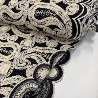 Pamutvászon EMBROIDERY Anouk black