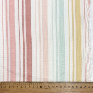 Dupla géz/muszlin Beach Stripe red