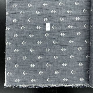 Dupla géz/muszlin JACQUARD Anchor 2-side faded gray navy