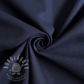 Bavlnená látka s ľanom PREMIUM dark blue