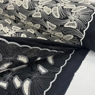 Pamutvászon EMBROIDERY Amia black