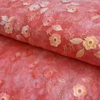 Pamutvászon TIE DYE EMBROIDERY Poppy design K