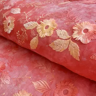 Pamutvászon TIE DYE EMBROIDERY Poppy design K