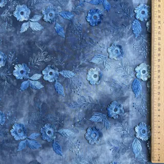 Pamutvászon TIE DYE EMBROIDERY Poppy design L