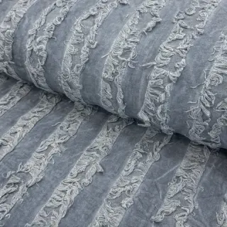 Pamutvászon lenvászonnal Vintage Fringe Stripe blue