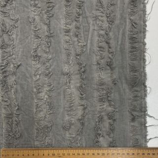 Pamutvászon lenvászonnal Vintage Fringe Stripe grey