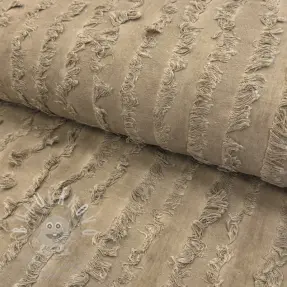 Pamutvászon lenvászonnal Vintage Fringe Stripe naturals