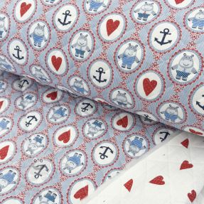 Pamutvászon QUILTING Titouan bleu