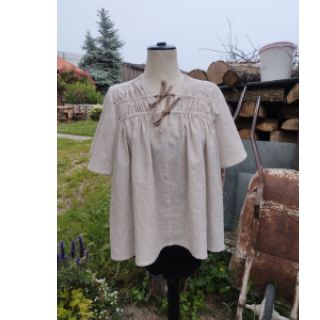 Lenvászon pamuttal Lira medium stripe beige