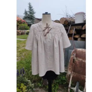 Lenvászon pamuttal Lira medium stripe beige