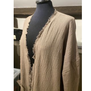 Pamutvászon lenvászonnal Vintage Fringe Stripe naturals