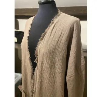 Pamutvászon lenvászonnal Vintage Fringe Stripe naturals