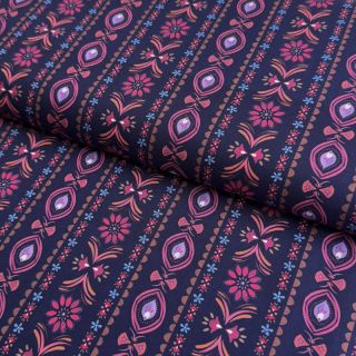 Pamutvászon Motif stripe navy digital print