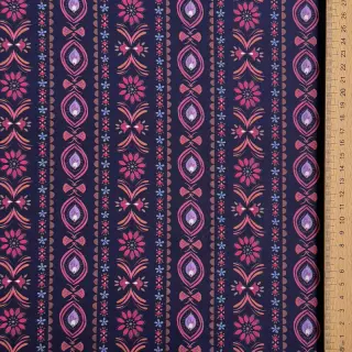 Pamutvászon Motif stripe navy digital print