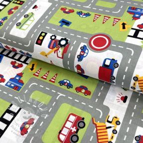 Pamutvászon Cars on the road design C