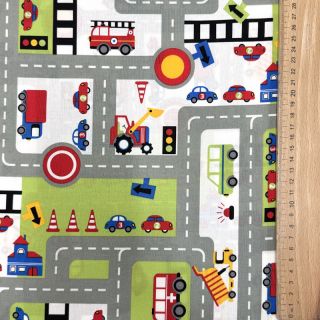 Pamutvászon Cars on the road design C
