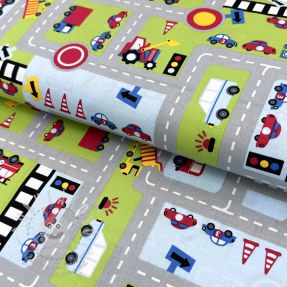 Pamutvászon Cars on the road design A