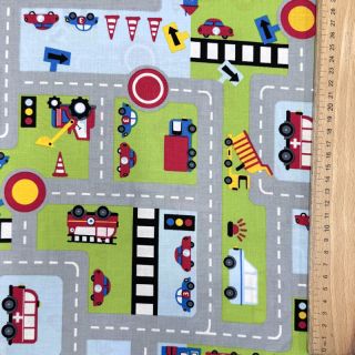 Pamutvászon Cars on the road design A