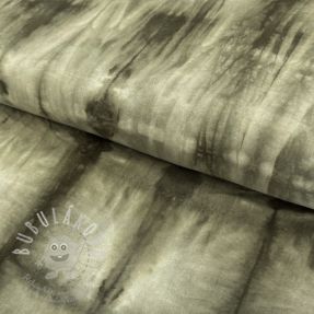 Pamutvászon HAND TIE DYE camo green