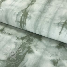 Pamutvászon HAND TIE DYE dark old green