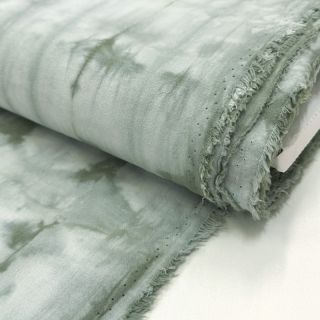 Pamutvászon HAND TIE DYE dark old green