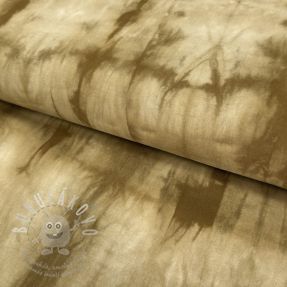 Pamutvászon HAND TIE DYE golden brown