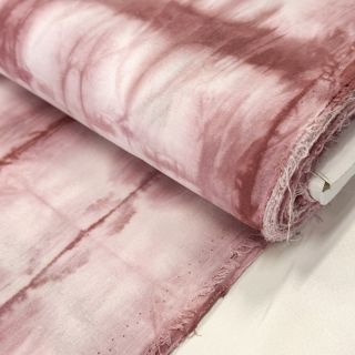 Pamutvászon HAND TIE DYE dark old pink