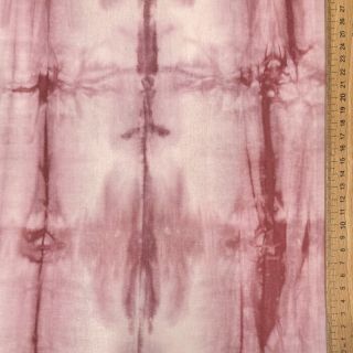 Pamutvászon HAND TIE DYE dark old pink