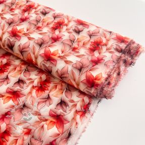 Viszkóz RAYON POPLIN Leafs design C digital print