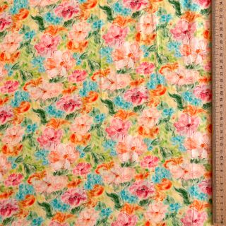 Viszkóz RAYON POPLIN Dreamy flowers design E digital print