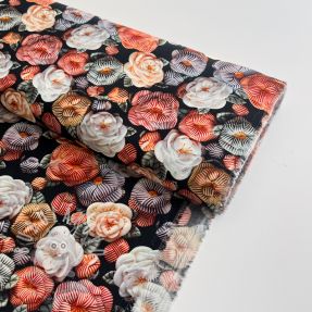 Viszkóz RAYON POPLIN Knitted design F digital print
