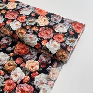 Viszkóz RAYON POPLIN Knitted design F digital print