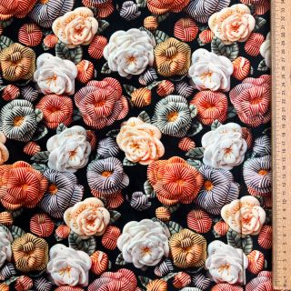 Viszkóz RAYON POPLIN Knitted design F digital print