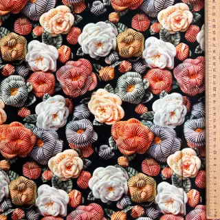 Viszkóz RAYON POPLIN Knitted design F digital print