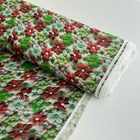 Viszkóz RAYON POPLIN Knitted design E digital print
