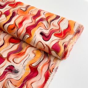 Viszkóz RAYON POPLIN Wavy design C digital print