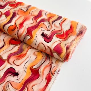 Viszkóz RAYON POPLIN Wavy design C digital print