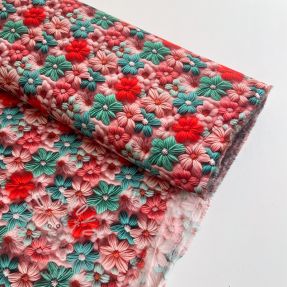 Viszkóz RAYON POPLIN Knitted design D digital print