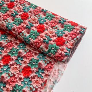 Viszkóz RAYON POPLIN Knitted design D digital print