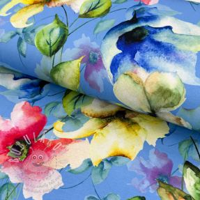 Jersey VISCOSE LYCRA HEAVY Summer flowers design E digital print