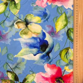 Jersey VISCOSE LYCRA HEAVY Summer flowers design E digital print