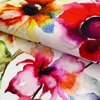Jersey VISCOSE LYCRA HEAVY Watercolour bright and big design A digital print