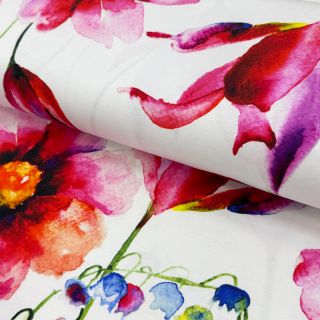 Jersey VISCOSE LYCRA HEAVY Watercolor flowers design D digital print