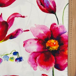 Jersey VISCOSE LYCRA HEAVY Watercolor flowers design D digital print