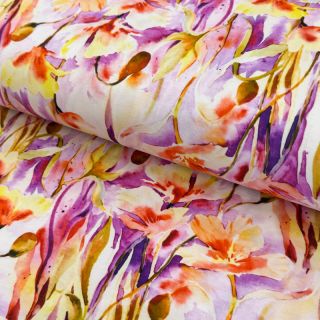 Jersey VISCOSE LYCRA HEAVY Bright botanical design C digital print