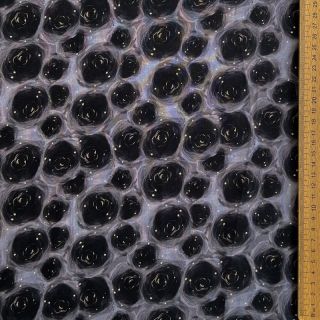 Viszkóz RAYON POPLIN Black holes design D digital print