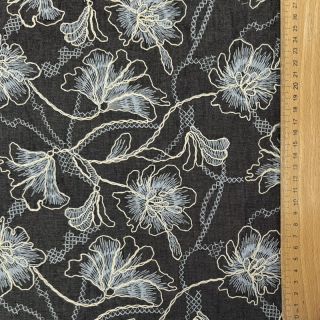 Pamutvászon JEANS EMBROIDERY Lisa design C
