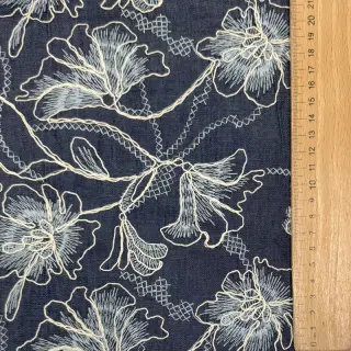 Pamutvászon JEANS EMBROIDERY Lisa design A