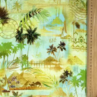 Viszkóz lenvászonnal Egypt design A digital print