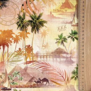 Viszkóz lenvászonnal Egypt design B digital print